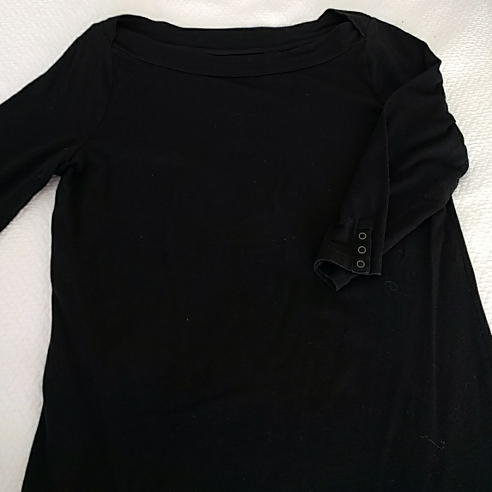 Boat neck 3/4 sleeved tee shirt
